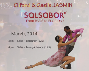 Salsa on 2 - with Cliford & Gaelle Jasmin - Sunday Afternoons in March at Goldcoast Ballroom 