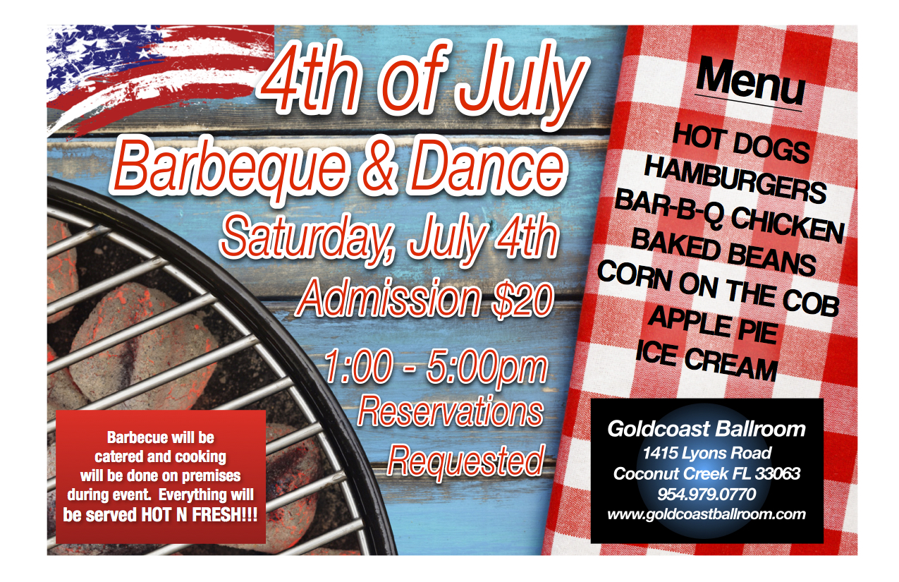 4th of July Barbeque & Dance at Goldcoast Ballroom