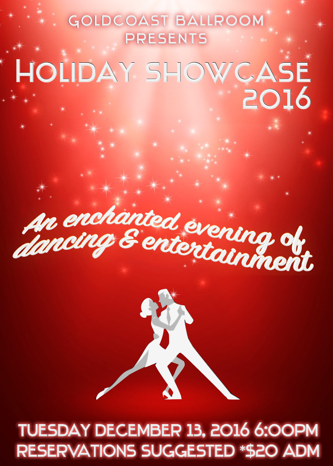 Clisk to Print Entry Form & Flyer for 2016 Holiday Showcase -December 13, 2016 at  Goldcoast Ballroom