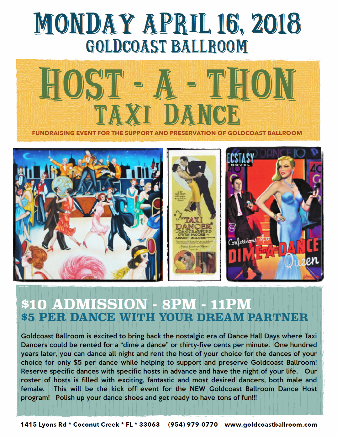 Special Host-a-thon Taxi Dance Party & Fundraiser! - April 16, 2018
