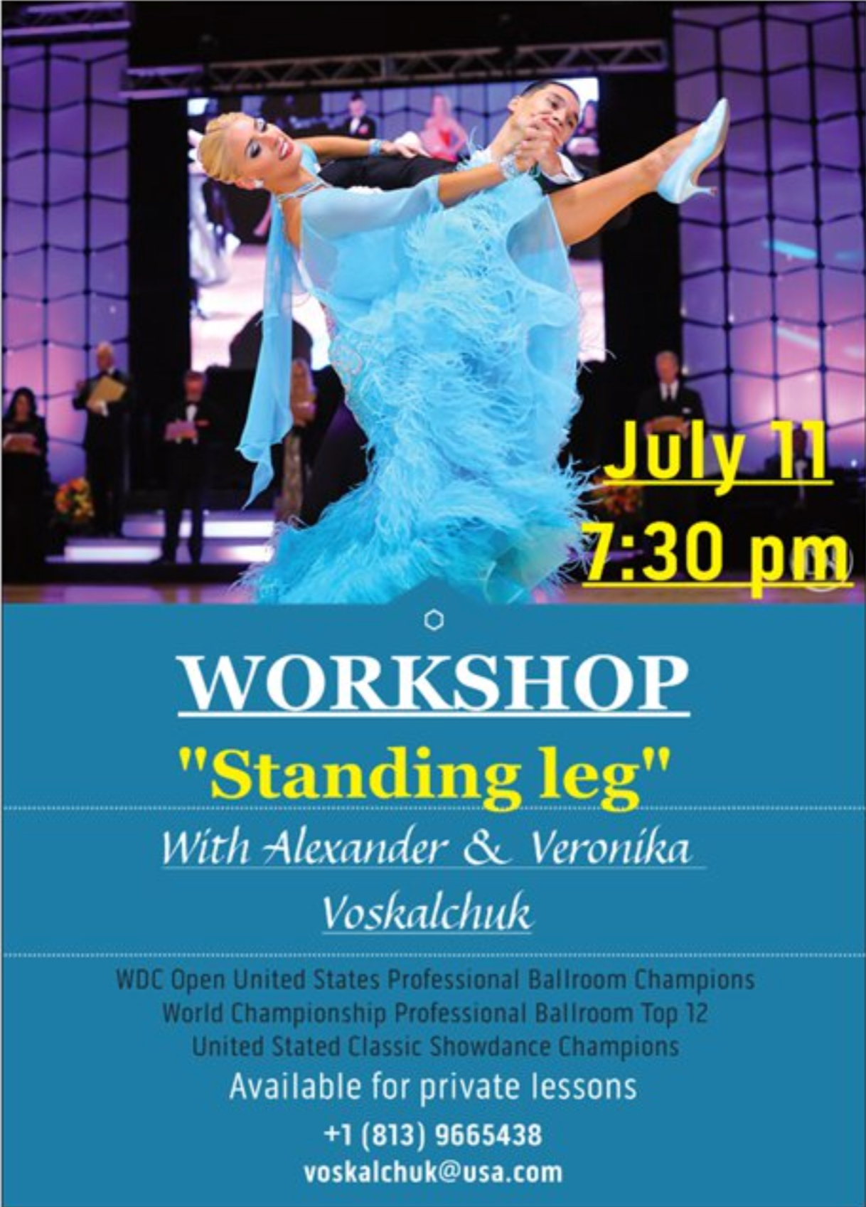 Alexander & Veronika Voskalchuk - July 11, 2018 - Workshop - "Standing Leg" - at Goldcoast Ballroom
