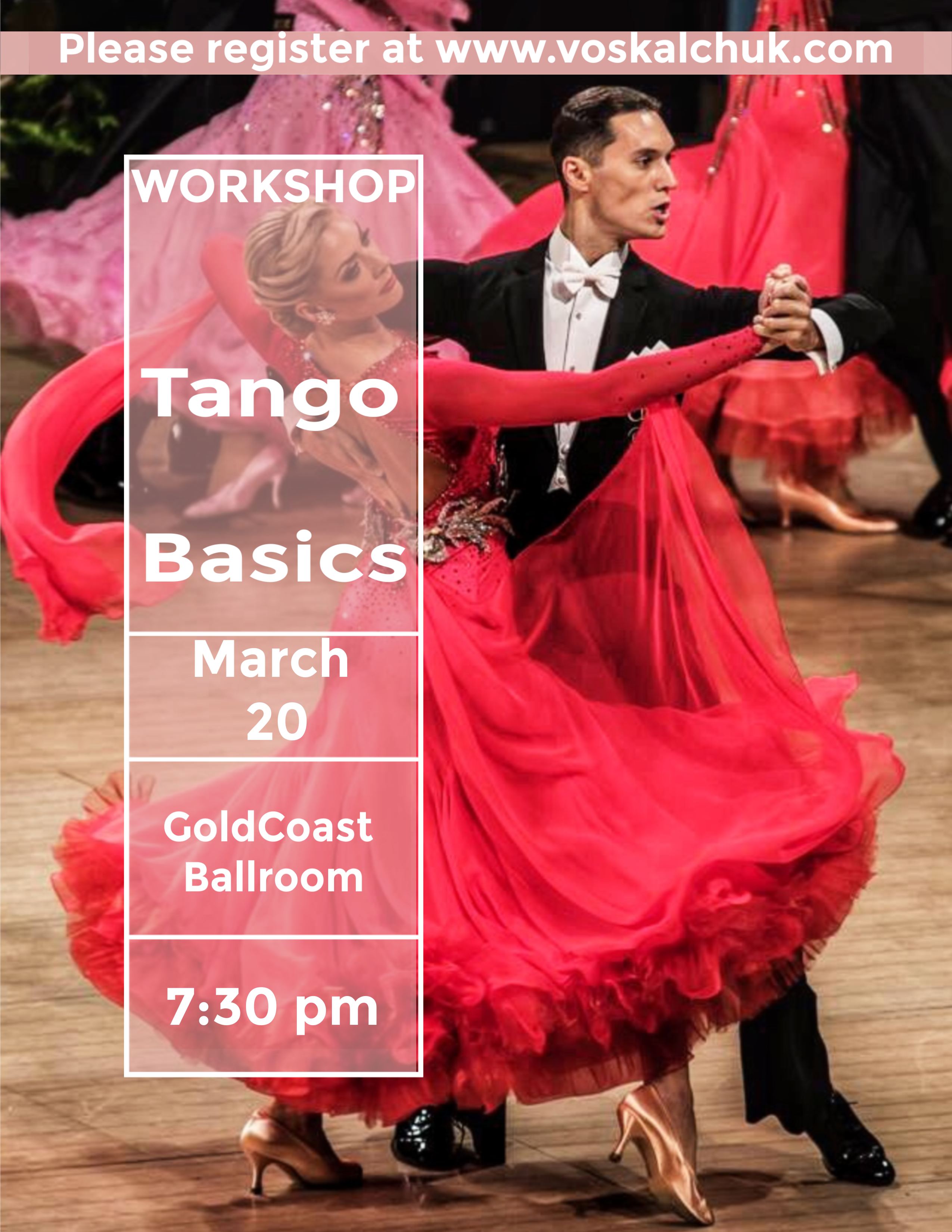 Alexander & Veronika Voskalchuk - March 20, 2019  - 7:30 PM Workshop - Tango Basics