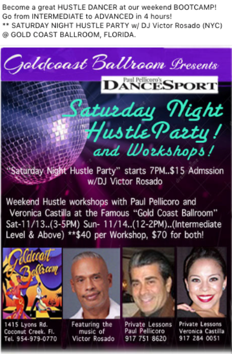 Saturday Night Hustle Party and Workshops! - Nov 13-14, 2021