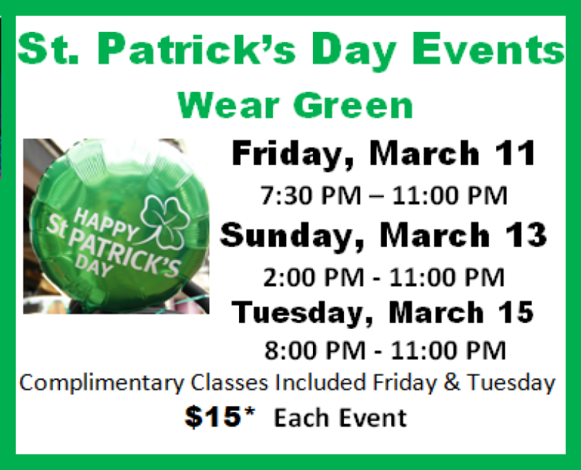 St Patrick's Day Events at Goldcoast Ballroom - March, 2022