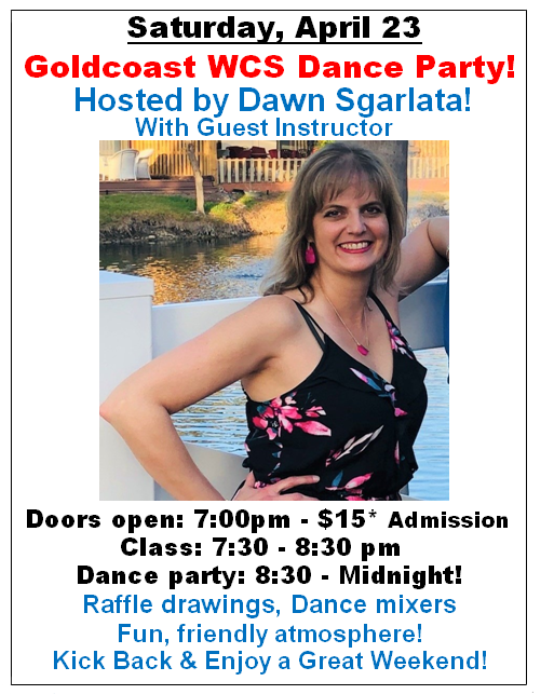 WCS Damce Party with Dawn Sgarlata - Saturday, April 23 