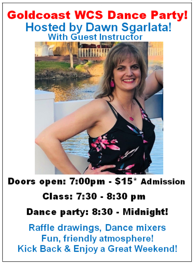 Goldcoast West Coast Swing Dance Party & Class - Hosted by Dawn Sgarlata, with Guest Instructor! 