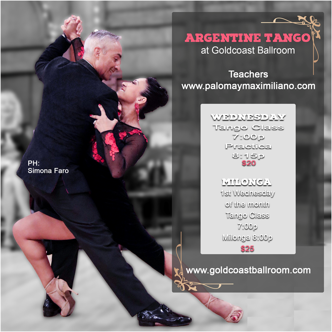 Argentine Tango with Paloma & Maxmiliano - at Goldcoast Ballroom!