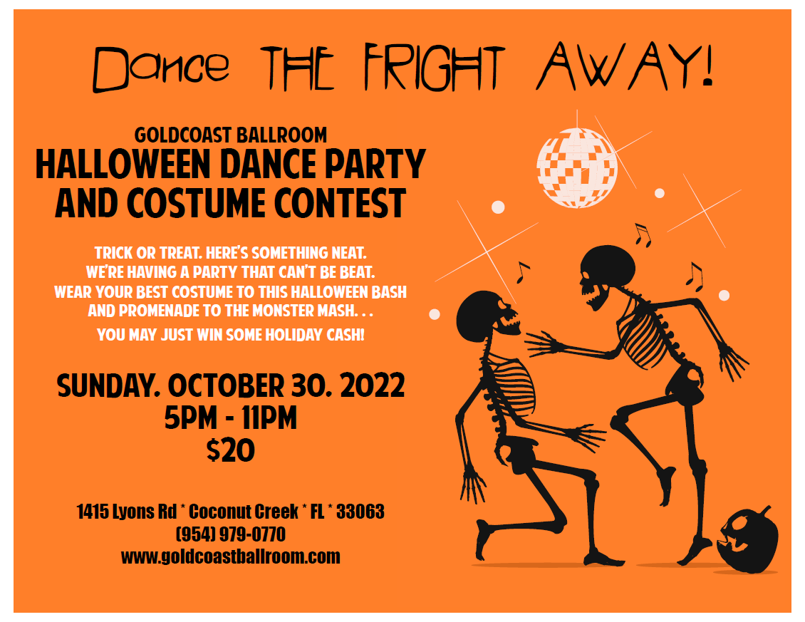 Goldcoast Ballroom Halloween Dance Party & Costume Contest - Sunday, October 30, 2022 - 5-11 PM