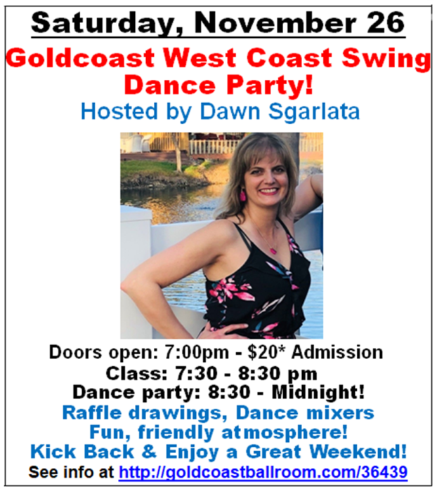 November 26 - WCS Party - with Dawn Sgarlata!