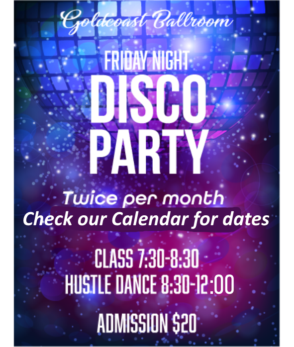 Friday Night Disco Party (Twice per Month) - Check our Calendar for Dates - 8.30-12.00 