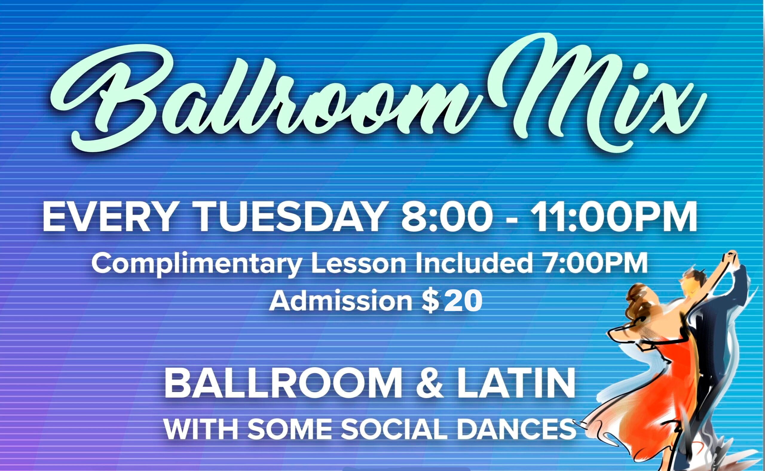 Ballroom & Latin Mix Every Tuesday Night at 8 PM at Goldcoast Ballroom! - Plus Complimentary Group Class at 7 PM! - $20 Whole Evening