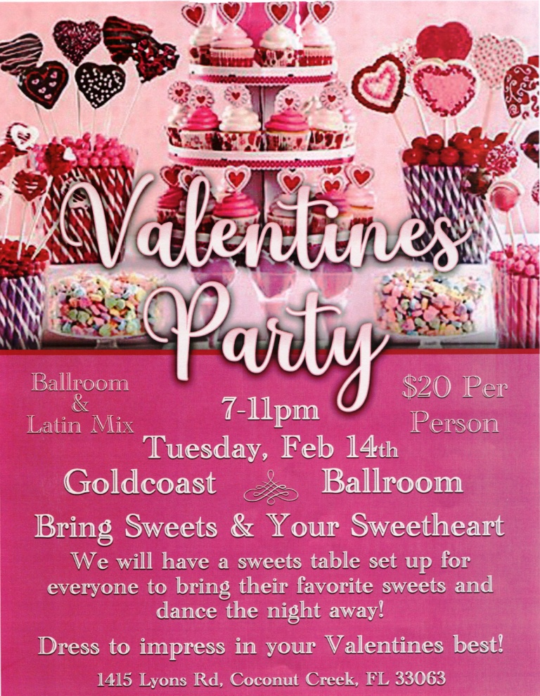 Valentine's Party - Tuesday, February 14 - 7-9 PM