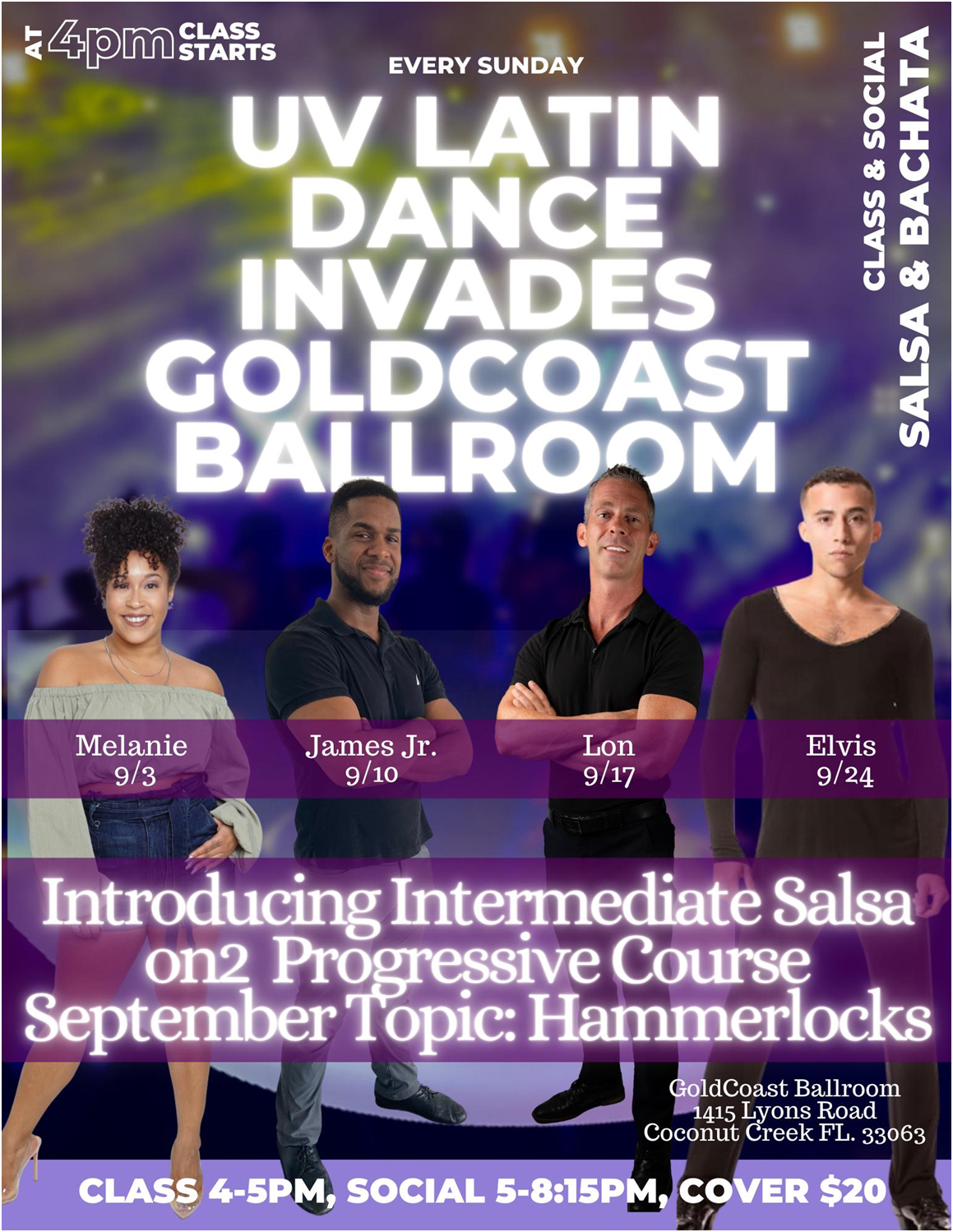 September 2023 - UV Latin Dance Sunday Classes at Goldcoast Ballroom