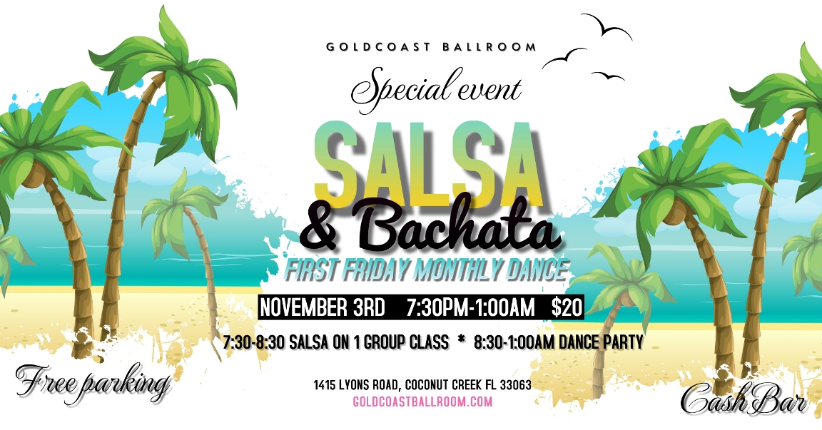 Friday, November 3 - Salsa & Bachata Party with Salsa On 1 Group Class 