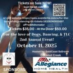Saturday, October 11, 2025 – Second Annual Charity Fundraiser Dance at Goldcoast Ballroom – For the Love of Dogs, Dancing and TLC! – To Benefit Rescue Rebels TLC Transformation Project – Buy Tickets Online