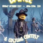 Friday, October 31 – HALLOWEEN PARTY & COSTUME CONTEST!! – Thriller Line Dance Class 7 PM – Dance 8 PM – 11 PM (Ballroom, Latin, Swing, Disco, Country & More!) – Prizes! – $25 Admission