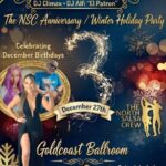 Saturday, December 27 – NORTH SALSA CREW –  3RD ANNIVERSARY WINTER HOLIDAY PARTY at Goldcoast Ballroom! – 9 PM Workshop – Party Until 3 AM! – Admission $20