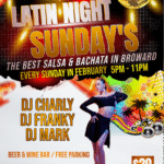 Every Sunday – MATINEE DANCE (1-4:00 PM!) – GROUP CLASS (4-5 PM – Included with Sunday Admission!) – LATIN NIGHT DANCE PARTY (5 PM – 11:00 PM) – $20 Whole Sunday (1 PM – 11 PM)!!