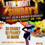 Every Sunday – MATINEE DANCE (1-4:00 PM!) – GROUP CLASS (4-5 PM – Included with Sunday Admission!) – LATIN NIGHT DANCE PARTY (5 PM – 11:00 PM) – $20 Whole Sunday (1 PM – 11 PM)!!