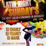 Every Sunday – MATINEE DANCE (1-4:00 PM!) – GROUP CLASS (4-5 PM – Included with Sunday Admission!) – LATIN NIGHT DANCE PARTY (5 PM – 11:00 PM) – $20 Whole Sunday (1 PM – 11 PM)!!