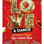 Valentine’s Night Red & White Ball! – Saturday, February 14 – Group Class 7 PM – Dance Party 7:30 – 11 PM – Sweet Table, Candy & Desserts included – $25 – Includes Admission, Show, Group Class, and Sweets & Treats!
