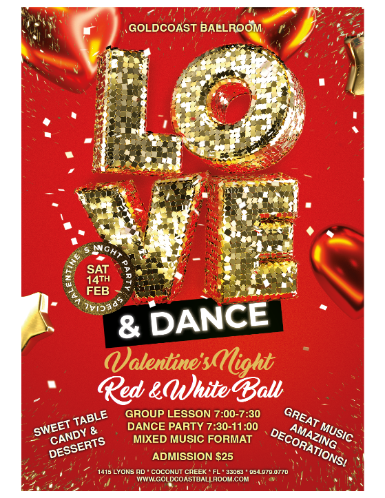 Valentine's Night Red & White Ball - February 14, 2026  at Goldcoast Ballroom!