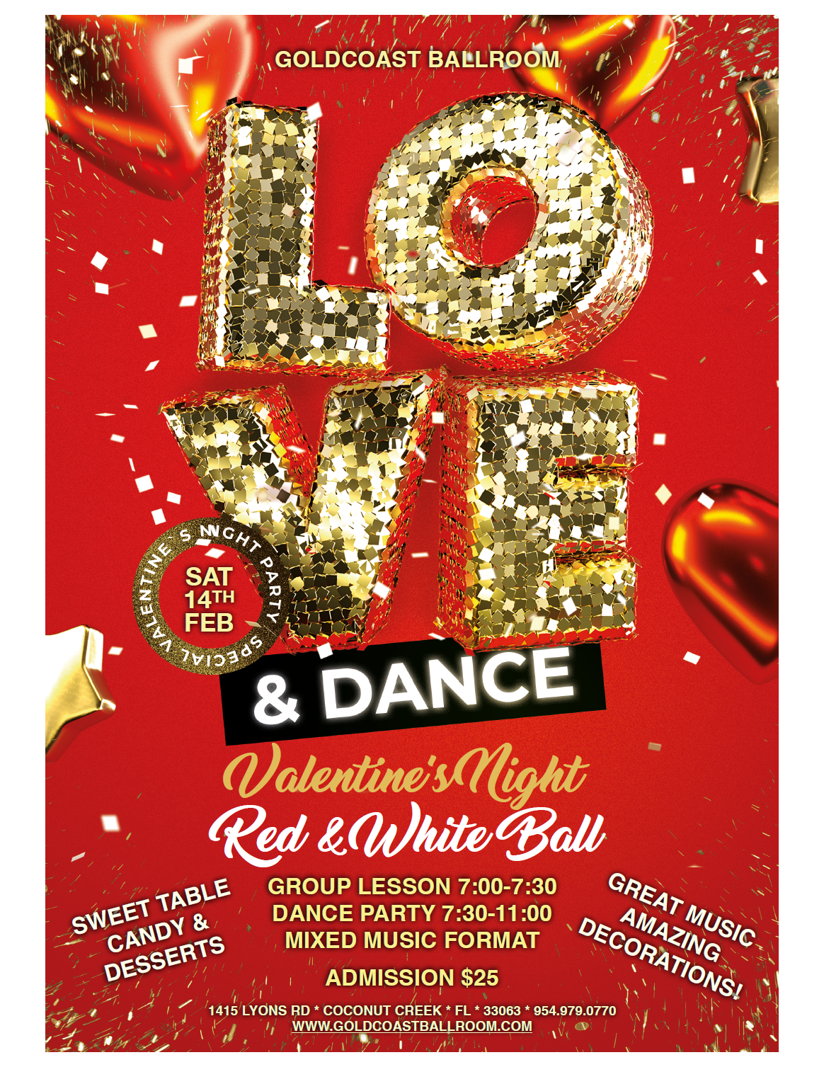 Valentine's Night Red & White Ball - February 14, 2026 at Goldcoast Ballroom!