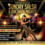 Every Sunday – MATINEE DANCE (1-4:00 PM!) – GROUP CLASS (4-5 PM – Included with Sunday Admission!) – LATIN NIGHT DANCE PARTY (5 PM – 10:00 PM) – $20 Whole Sunday (1 PM – 10 PM)!!
