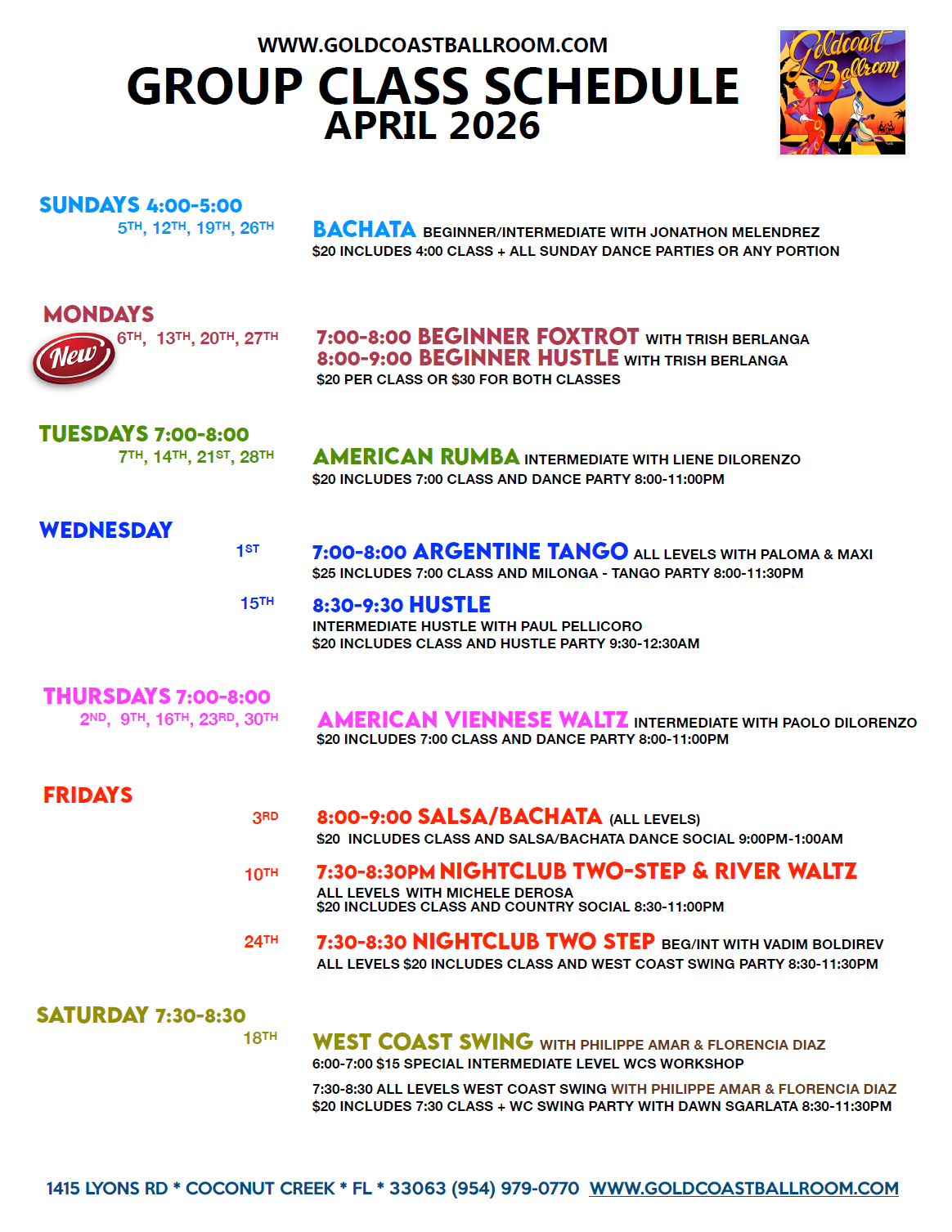 April 2026 Group Class Classes (v2) - at Goldcoast Ballroom