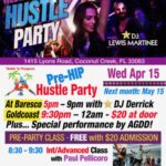 Wednesday, April 15, 2026 – WEDNESDAY NIGHT FEVER HUSTLE PARTY Hosted by PAUL PELLICORO at Goldcoast Ballroom! – Kick-Off Party for Hustle in Pompano (HIP) Event in Pompano Beach, April 16-19 – Group Hustle Class 8:30 – 9:30 PM – HUSTLE PARTY 9:30 PM – 12:00 MIDNIGHT – Admission $20