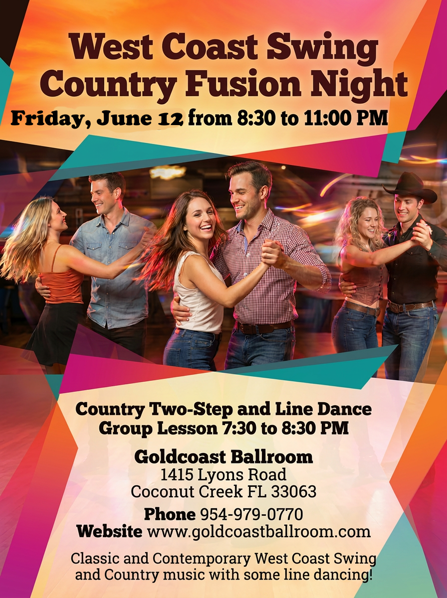 West Coast Swing Country Fusion June 12, 2026 West Coast Swing Country Fusion June 12, 2026