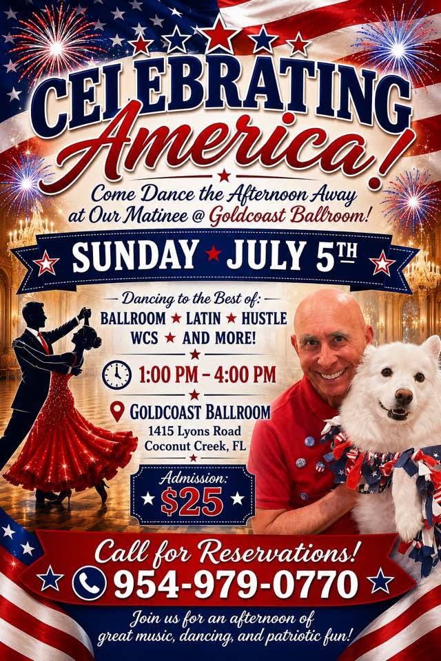 Celebrating America - Sunday, July 5, 2026 at Goldcoast Ballroom Celebrating America - Sunday, July 5, 2026 at Goldcoast Ballroom