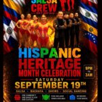 Saturday, September 19 – HISPANIC HERITAGE MONTH CELEBRATION Hosted by North Salsa Crew at Goldcoast Ballroom – SALSA & BACHATA GALA – Shows, Dancing 9 PM – 3 AM! – Dress to Impress, Black or Red – Admission: $20 Online Pre-Sale; $25 at the Door