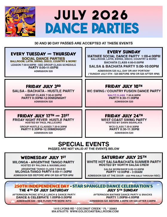 July 2026 Schedule