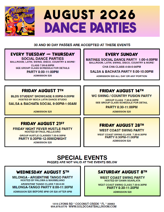 August 2026 Schedule