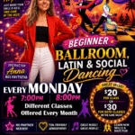 Every Monday Evening at Goldcoast Ballroom – Beginner Ballroom, Latin & Social Dance Classes! – 7 PM-8 PM and 8 PM-9 PM