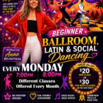 Every Monday Evening in October at Goldcoast Ballroom: 8 PM – 9 PM Beginner American Tango Class with Anna Belyavtseva + 9 PM – 9:30 PM Supervised Practice Session for Tango Class – $25 includes Class & Practice Session || Separately: 7 PM – 8 PM Goldcoast Ballroom Formation Team Practice with Liene Di Lorenzo (by invitation only)