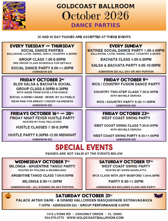 October 2026 Schedule
